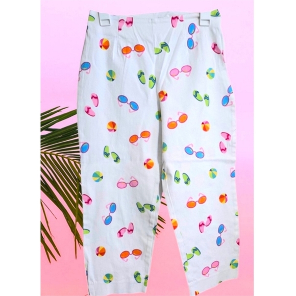 Briggs Summer Fun Patterned Capris White Size 8 - Picture 10 of 10